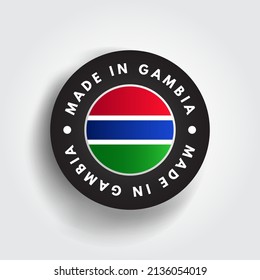 Made in Gambia text emblem badge, concept background