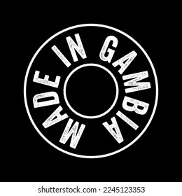 Sello de emblema de texto hecho en Gambia, fondo de concepto