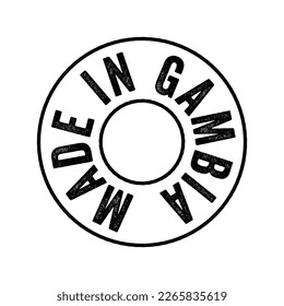 Made in Gambia text emblem stamp, concept background