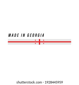 Made in Georgia, badge or label with flag isolated on white background