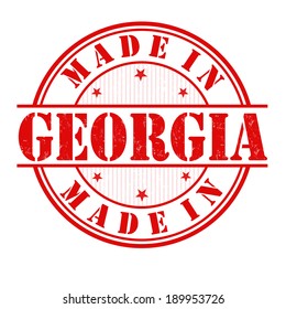 Made in Georgia grunge rubber stamp on white, vector illustration