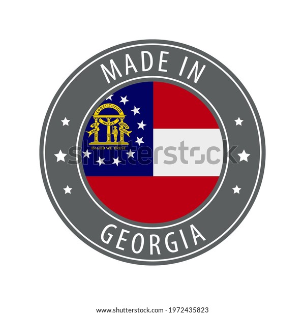 Made Georgia Icon Gray Stamp Round Stock Vector (Royalty Free) 1972435823