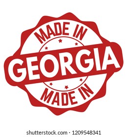 Made in Georgia sign or stamp on white background, vector illustration