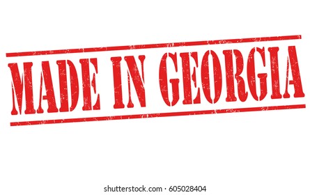 Made in Georgia sign or stamp, vector illustration