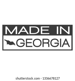 Made In Georgia. Stamp Rectagle Map. Logo Icon Symbol. Design Certificated.