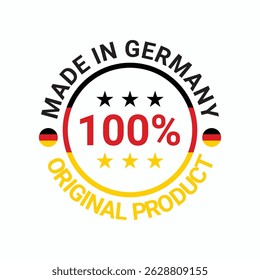 made in germany 100% original stamp circle logo vector design	
