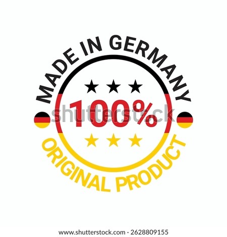 made in germany 100% original stamp circle logo vector design	