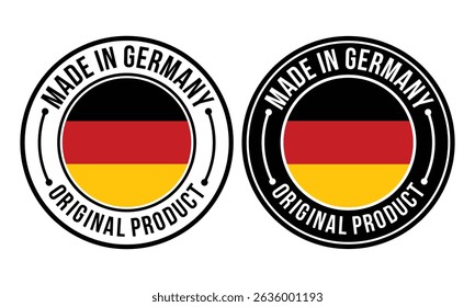 made in germany badge, emblem with germany flag design vector template