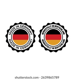 Made in Germany Badge with German Flag – Vector Label