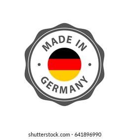 "Made in Germany" badge with German flag