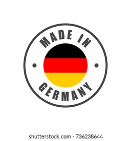 "Made in Germany" badge with German flag