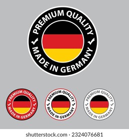 Made in Germany Badge, Icon, symbol, emblem, sticker label, cbd label, sign, logo, icon for packaging. Garman oroginal product.