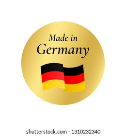 Made in Germany badge label gold medal with flag vector