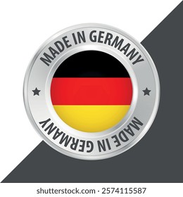 Made in Germany badge logo flag sticker 3d vector illustration isolated on white