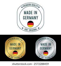 Made in Germany Badge Tag Seal Hergestellt in Deutschland Make