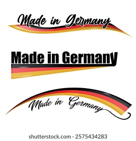 Made in Germany Big set of label with German flag. Collection vector illustration. Isolated on white background 