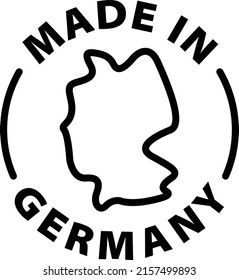 made in germany black outline badge icon label isolated vector on transparent background