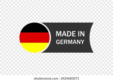 Made in Germany. Collection vector illustration. Labels, stickers, pointer, badge, symbol and page curl with German flag icon.