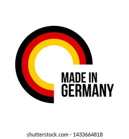 made in germany, cropped circles vector logo on white background