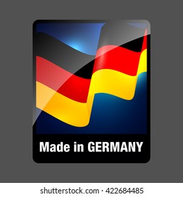 Made in Germany. Deutsche Logo. Germany Product Label with Flag. 