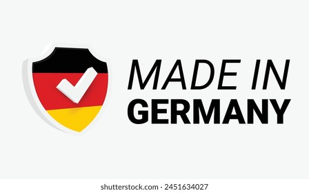 Made in Germany Emblem mit Qualitätssicherung. Vektorillustration.