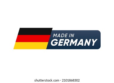 Fabricado en Alemania con bandera alemana , Banner Vector Design 