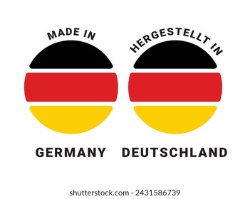 made in germany. flag circle. isolated white background
