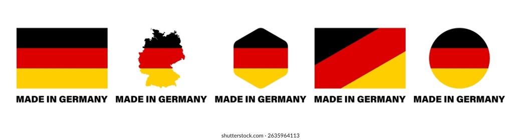Made in Germany flag stickers icon set 