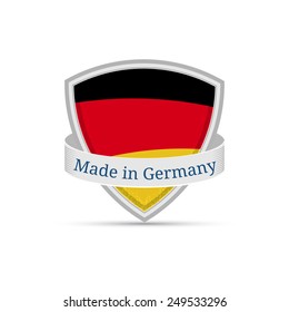 Made in Germany, German flag on the shield. EPS10