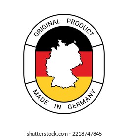 Made in Germany. German logo and sticker.