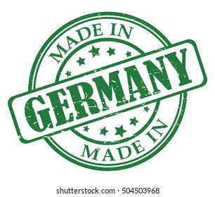 Made in Germany green round stamp