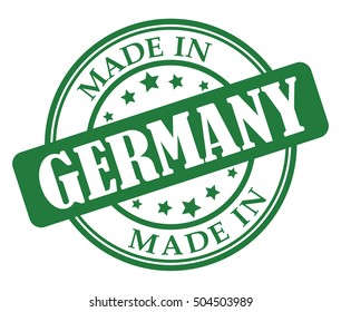 Made in Germany green round stamp