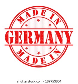 Made in Germany grunge rubber stamp on white, vector illustration