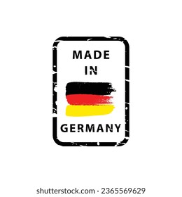 Made in Germany grunge stamp, isolated on white background, vector illustration.