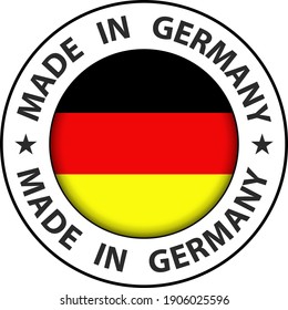 Made in Germany icon, circle button, vector illustration.