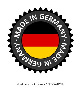 Made in Germany icon flag badge label sticker black. Vector EPS 10