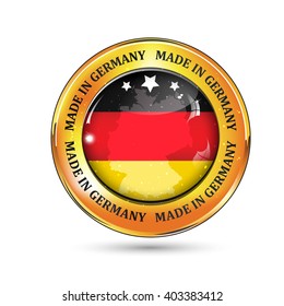 Made in Germany - icon with Germany's flag on the background