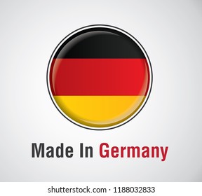 Made In Germany icon with modern flag .