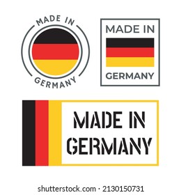 made in Germany icon set, German product labels