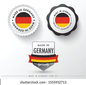 Made in Germany icon set isolated on white background ,for infographics and banner templates : Vector Illustration