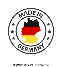 Made in Germany icon. Stamp made in with country map