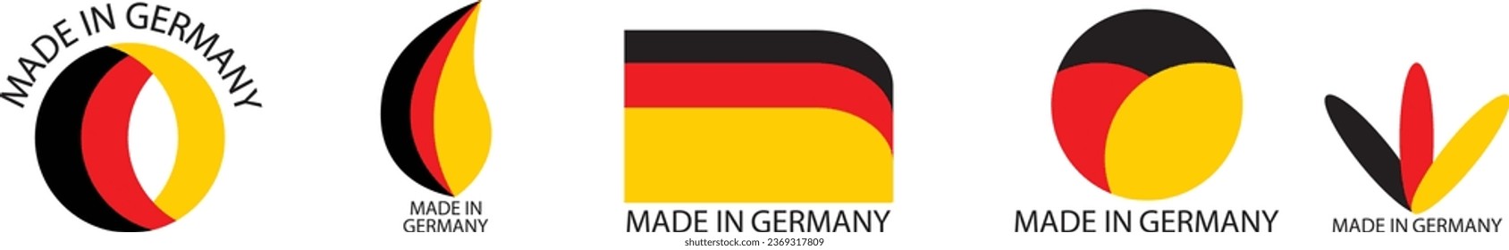 Made in Germany, Icon vector illustration isolated in white background. Manufactured or Produced in Federal Republic of Germany