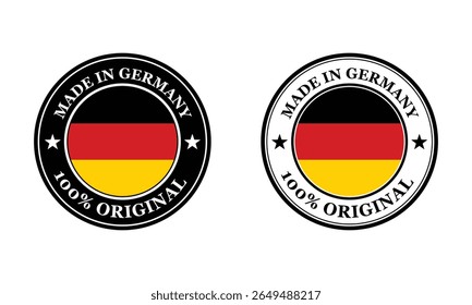 Hecho en diseño de etiqueta de Alemania en 2 estilo