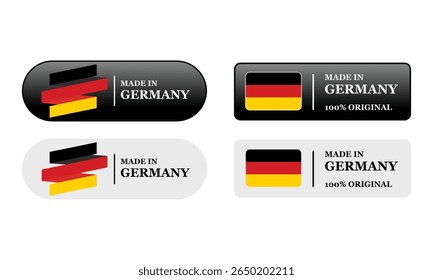 Made in Germany label design in dark and light style