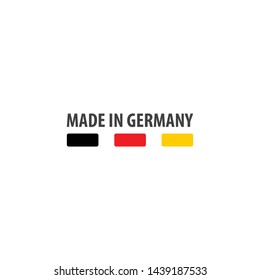 Etiqueta "Hecho en Alemania" con los colores de la bandera alemana