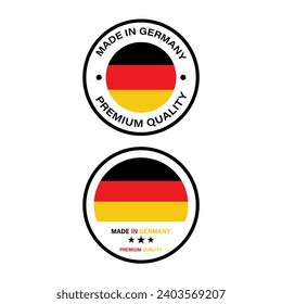 Made In Germany Label Icon Set Vector Design.