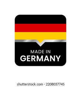 Made in Germany label. for logo design, seal, tag, badge, sticker, emblem, symbol, pin, product package, etc. minimalist vector icon
