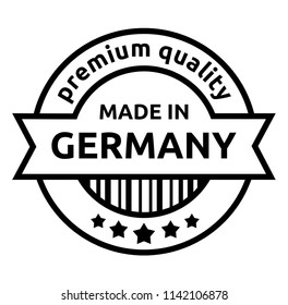 Made in Germany label. Premium quality. 