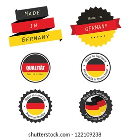 Made in Germany labels, badges and stickers