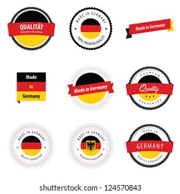 Made in Germany labels, badges and stickers